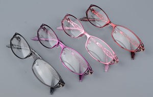 BCLEAR Women Prescription Optical Eyeglasses Frames with Golden Hollow Out Eyeglasses Frame With Flower Female Spectacle Eyewear