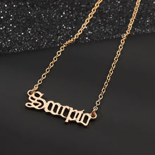 Carica l&#39;immagine nel visualizzatore di Gallery, Fashion Zodiac Alphabet Necklaces Creativity European Girls Twelve Constellation Alloy English Letter Jewelry For Women