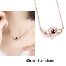 Load image into Gallery viewer, 100 Languages Love Necklace Heart Pendant Wedding Romantic I Love You Projection Necklace for Women Girl Friend Ladies Gifts