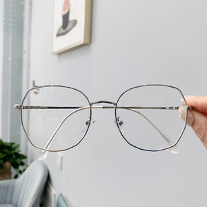 Transparent Glasses Frames Women Retro Oversized Optical  Eyeglasses Female Fashion Irregular Metal Myopia Frame