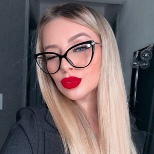 Blue Light Blocking Glasses Women Computer Glass High Quality Transparent Cat Eye Eyeglasses Frame Men Optical Glasse Frame