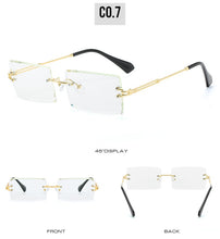 Load image into Gallery viewer, Fashion Popular Rimless Rectangle Sunglasses Women Men Shades Alloy Glasses UV400 O264