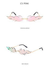 Load image into Gallery viewer, Luxury Fashion Fire Flame Sunglasses Women  Rimless Wave Sun Glasses Metal Shades For Vintage Women Mirror Eyewear UV400