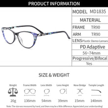 Load image into Gallery viewer, Fashion Women Cat Eye Glasses Frame Ultralight Plastic TR90 Female Myopia Prescription Spectacles Frames MD1835