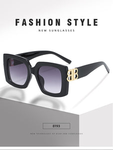 2022 new European and beautiful brand sunglasses fashion men's square big frame sunglasses UV400 driving retro sunglasses
