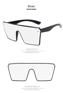 2022 Fashion Oversized Square Sunglasses Retro Gradient Big Frame Sun Glasses For  Women One Piece Gafas Shade Mirror Clear Lens