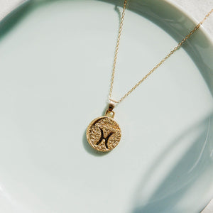 Gold Color 12 Constellation Coins Necklaces & Pendants Women Virgo Taurus Leo Short Chain Necklace Girls Gemini Celestial