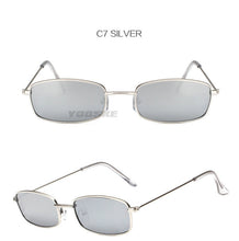 Carica l&#39;immagine nel visualizzatore di Gallery, Retro Sunglasses Men Small Rectangle Sun Glasses Retro Shades for Women Metal Frame Black Pink Eyewear