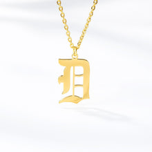 Load image into Gallery viewer, Old English Letter Initial Necklaces For Women Men Gold Silver Color Stainless Steel Chain Male Female Pendant Necklace Jewelry