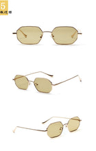 Load image into Gallery viewer, Women Retro Classic Small polygon Sunglasses Men Luxury Vintage Black Mirrors Colour transparent lens Sun Glasses UV400
