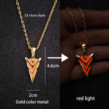 Load image into Gallery viewer, Luminous Glowing Arrow Pendant Necklace Knight Spear Necklace Glow In The Dark Pike Necklace for Women Men Halloween Gift
