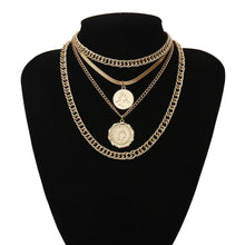 Load image into Gallery viewer, Punk Miami Cuban Choker Necklace Steampunk Men Jewelry Vintage Big Coin Pendant Chunky Chain Necklace for Women Neck Accessories