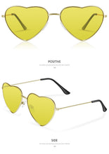 Load image into Gallery viewer, WUE Ladies Heart Shaped Sunglasses metal Women Brand Designer Fashion Rimless LOVE Clear Ocean Lenses Sun Glasses Oculos UV400