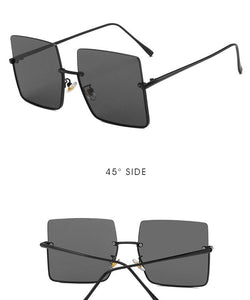 2022 Sunglasses Women Luxury Sun Glasses For Women Glasses Retro Brand Square Sunglasses Women Metal Half Frame Eyewear