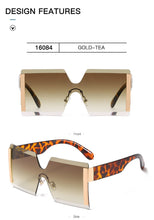 Load image into Gallery viewer, 2022 Oversized Square Rimless Sunglasses Women Brand Designer Flat Siamese Sun Glasses Female Eyewear Travel Gafa de sol