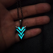 Load image into Gallery viewer, Luminous Glowing Arrow Pendant Necklace Knight Spear Necklace Glow In The Dark Pike Necklace for Women Men Halloween Gift