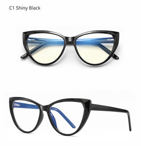 Ralferty Quality TR90 Glasses Frame Female Prescription Glasses Transparent Red Blue Light Glasses With Spring NO Grade Glasses
