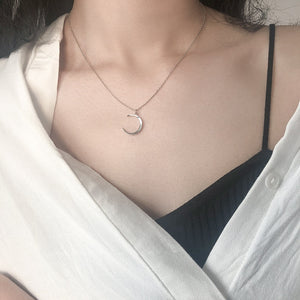 New Fashion Sweet Moon  Silver Plated  Jewelry Temperament Crescent Clavicle Chain Pendant Necklaces