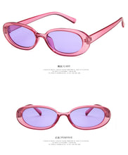 Load image into Gallery viewer, Pink Retro Sunglasses Oval Sunglasses Women Retro Brand Designer Vintage Ladies Cat Eye Pink Sun Glasses UV400  Nicki Minaj