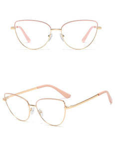 Peekaboo retro metal glasses frame cat eye female gold black clear lens triangle optical eyeglasses women's accessories