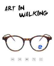 Load image into Gallery viewer, Anti Blue Light Round Men Glasses Frame Women Retro Metal Rice Nail Leopard Optics Spectacles Frames Prescription Eyeglasses