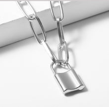 Load image into Gallery viewer, Punk Simple Padlock Pendant Necklace Hip Hop Lock Necklaces for Women Gold/Silver Color Chunky Necklace Chain on the Neck
