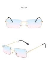 Load image into Gallery viewer, Rimless Alloy Small Square Sunglasses For Women Vintage Ins Hot Gradient Clear Sun Glasses Female Uv400 Shades Hip Hop Eyewear