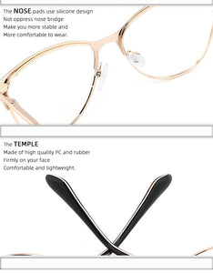 Cat Eye Women's Computer Glasses Female Eyeglasses Frames For Women Spectacles Ladies Round Decorative Prescription Glasses NEW