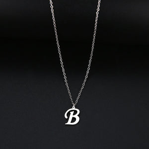 Women A-Z Alphabet Letter Pendant Necklaces Personalization Stainless Steel Necklace Glamour Jewelry