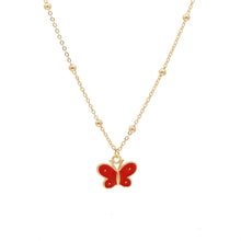 Carica l'immagine nel visualizzatore di Gallery, Korean Blue Gradient Butterfly Necklace for Women Girls Silver Color Rainbow Butterflies Pendant Choker Necklaces Jewelry Gift
