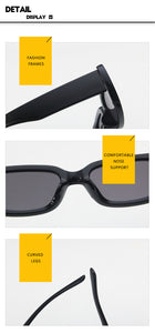 Trendy Rectangle Sunglasses Women Green Fluorescent Street Shot Eyewear Black Thick Frame Fashion Female Cool Sun Glasses