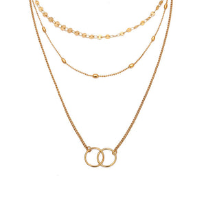 2020 Collier New Necklace Multi-layer Moon Stainless Steel Disc Tassel Pendant Female Necklace Jewelry Collar