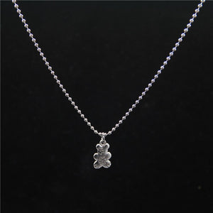 Punk Rock Flower Bear Heart Pendant Necklace Hip Hop Fashion Jewelry Cool For Women Girl Gifts Accessories Party Nightclub Gifts