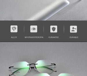 Ultralight Titanium Alloy Rimless Men Glasses Frame Square Eyeglasses Myopia Prescription Frames For Women Optical Eye Glass