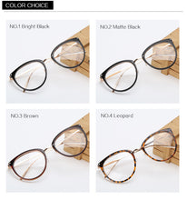 Load image into Gallery viewer, Transparent Glasses Frame Women Cat Eye Glasses Frames for Women Fake Eyeglasses Frames Metal Optical Frame for Womens