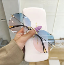 Load image into Gallery viewer, Rimless Cat Eye Sunglasses Women Trendy Sun Glasses Ladies Gradient Shades Framless Eyewear UV400 Mirror