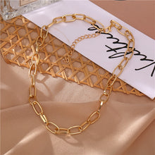 Load image into Gallery viewer, Fashion Star Lock Pendant Necklace for Women Vintage Thick Chunky Chain Choker Multilayer Coin Necklaces Jewelry Gifts
