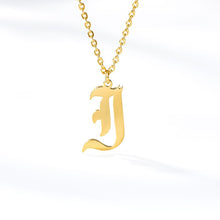 Load image into Gallery viewer, Old English Letter Initial Necklaces For Women Men Gold Silver Color Stainless Steel Chain Male Female Pendant Necklace Jewelry