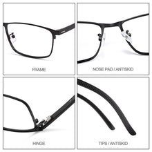 Carica l&#39;immagine nel visualizzatore di Gallery, Business Men Titanium Alloy Full Rim Glasses Frame S61003 For Male&#39;s Prescription Spectacles Eyewear With Flexible Temples Legs