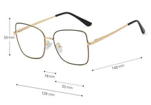 Carica l&#39;immagine nel visualizzatore di Gallery, oversized square glasses frame women fashion high quality clear lens New luxury brand Metal Frame Eyeglasses Frames For Women