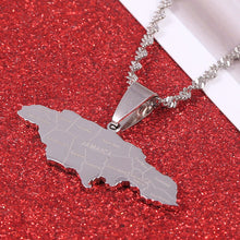 Carica l&#39;immagine nel visualizzatore di Gallery, Stainless Steel Gold Color Jamaica Pendant Necklaces Fashion Jamaican Flag Charm Jewelry