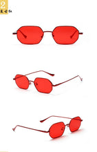 Load image into Gallery viewer, Women Retro Classic Small polygon Sunglasses Men Luxury Vintage Black Mirrors Colour transparent lens Sun Glasses UV400