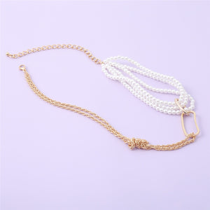 Punk Unique Imitation Pearl Chain Necklace for Women Wedding Steampunk 2020 Gothic Twisted Chunky Thick Choker Necklace Jewelry