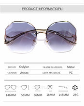 Load image into Gallery viewer, Oulylan Rimless Sunglasses Women Fashion Metal Bent leg Gradient Sun Glasses Ladies Sexy Blue Pink Eyewear Vintage Shades UV400
