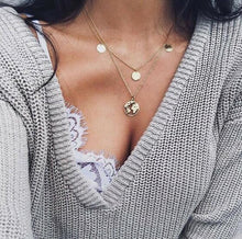 Load image into Gallery viewer, Fashion Gold Moon Star Coin Necklace For Women Bijoux Heart Choker Long Pendants Necklaces 2020 Geometric Vintage Jewelry
