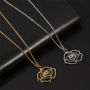 Word Necklace Men Women Flame Pendant Necklace Hip-Hop Rock Titanium Stainless Steel Gold Color Chain Necklace