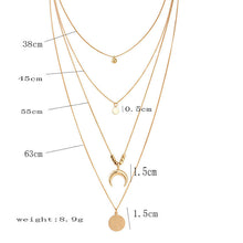Load image into Gallery viewer, 2020 Collier New Necklace Multi-layer Moon Stainless Steel Disc Tassel Pendant Female Necklace Jewelry Collar