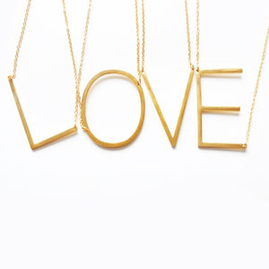 women girl jewelry elegant chain alphabet letter pendant necklace 3 colors stainless steel choker initial necklace