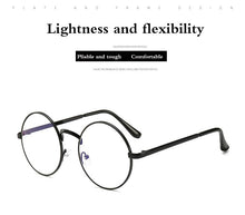 Load image into Gallery viewer, Round glasses New Type of Female Computer Glasses Optical  Metal Circular  frame for men Transparent Lens gaming Glasses