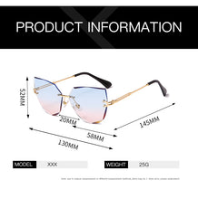 Load image into Gallery viewer, Rimless Cat Eye Sunglasses Luxury Brand Design Women Metal Sun glasses Fashion Lady Shades UV400 Eyewear oculos gafas de sol